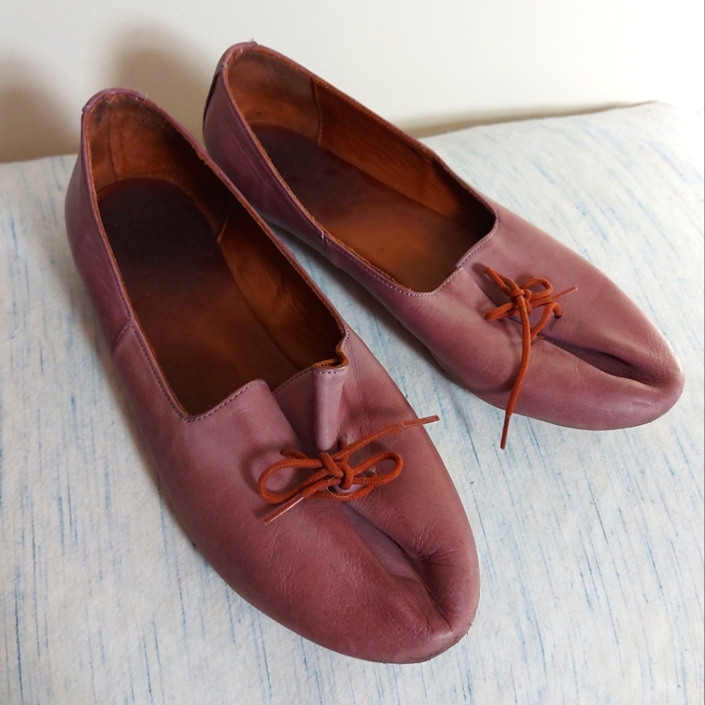 Leather flats